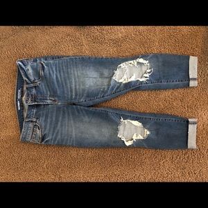 Express Cropped distressed denim